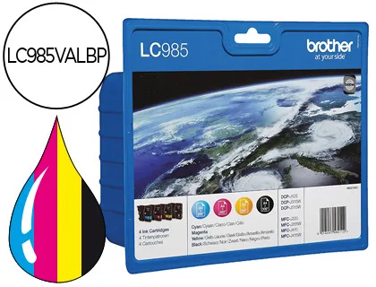 Tinteiro Brother lc-985val 4 Cores Value Pack Preto/Cian/Magenta/Amarelo Dcp-J315w