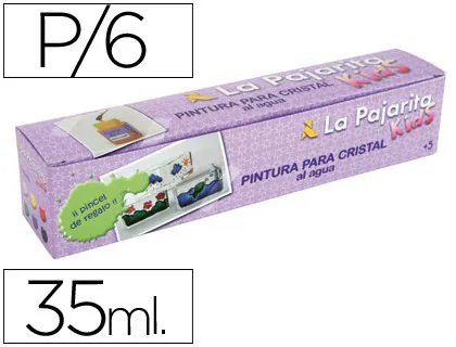 Pintura Laca Cristal La Pajarita -Set de 6 Cores Sortidas +Pincel