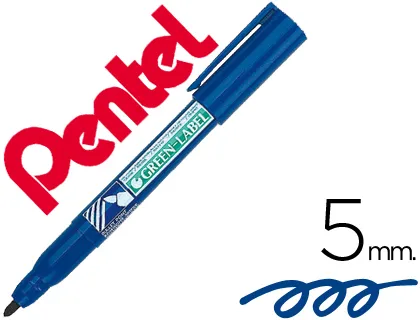 Marcador Pentel Nn50 Permanente Ponta Redonda Azul