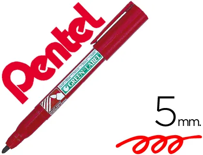 Marcador Pentel Nn50 Permanente Ponta Redonda Vermelho