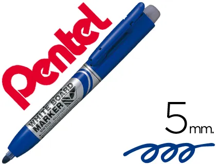 Marcador Pentel Mwx5m Quadros Br Retrátil 5 mm Azul