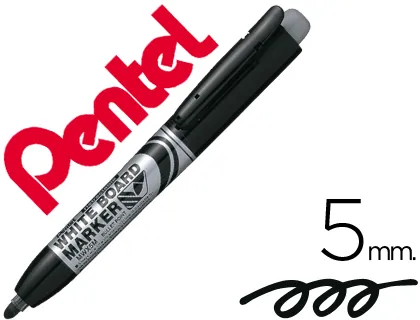 Marcador Pentel Mwx5m Quadros Br Retrátil 5 mm Preto