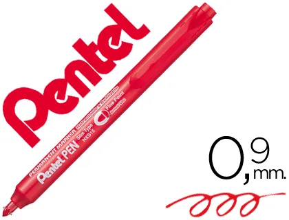 Marcador Pentel Nxs15 Permanente Retrátil 4,5 mm Vermelho