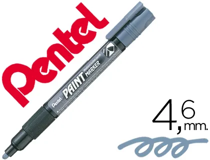 Marcador Pentel Mmp20 Paint Vidro e Plástico Cinza