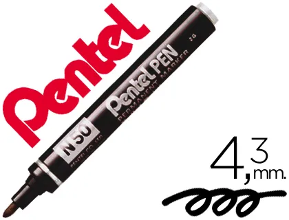 Marcador Pentel N50 Permanente Preto 4,3 mm