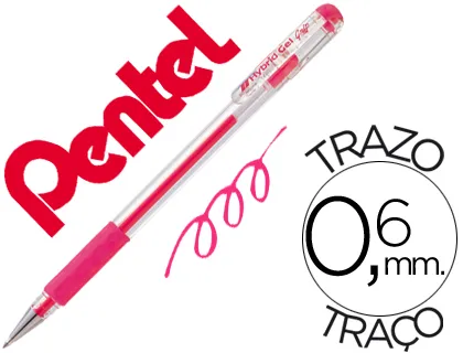 Esferográfica Pentel K116 Gel Grip Rosa