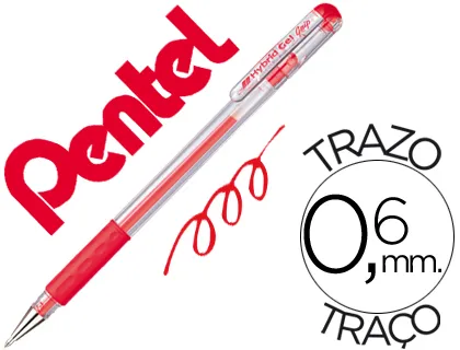 Caneta Pentel K116 Gel Grip Vermelho