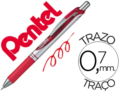 Caneta Pentel Bl77 0,7 mm Energel Rectractil Vermelho