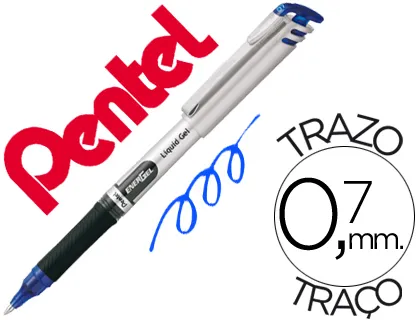 Caneta Pentel Bl17 Energel Ponta Metal Azul