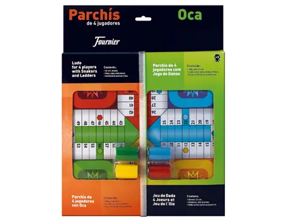 Parchis Fournier com Jogo do Ganso Tabuleiro Pequeno 42,5x33x4,45x33x4,4 cm