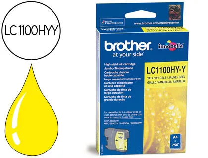 Tinteiro Brother lc-1100hyy Amarelo Alta Capacidade