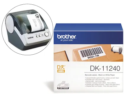 Etiquetas Precortadas Brother Dk11240 Branca 102 mm x 51 mm Papel Termico Multiproposito Grande 600 Etiquetas