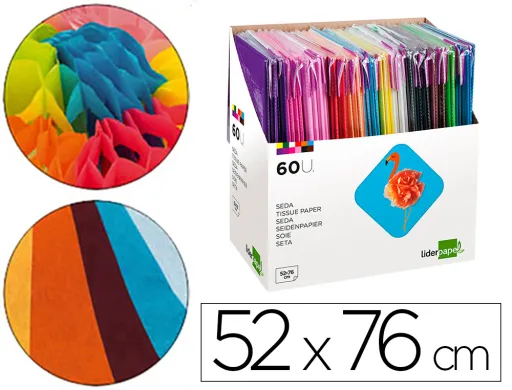 Expositor Papel Seda. 60 Bolsas de 5 Unidades Cores Sortida