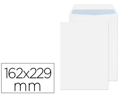 Envelope Bolsa C5 Branco 162x229 mm Tira de Silicone Pack de 250 Unidades