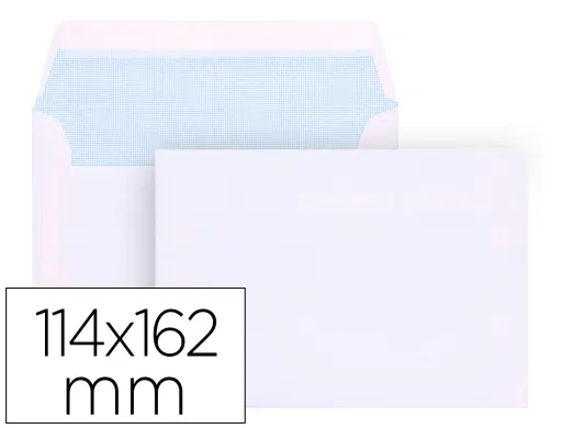 Envelope Mínimo Normalizado Branco 114x162mm Tira de Silicone Pack de 500 Unidades