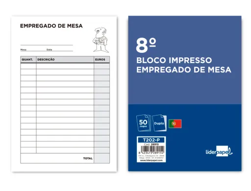 Bloco Empregado de Mesa Duplicado 105x155 mm