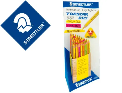 Expositor de 48 Lápis de Cor Fluorescente Staedtler Top Star Dry