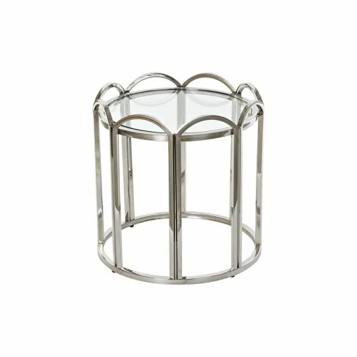 Mesa de Apoio DKD Home Decor Cristal Prateado Metal (55 x 55 x 55 cm)