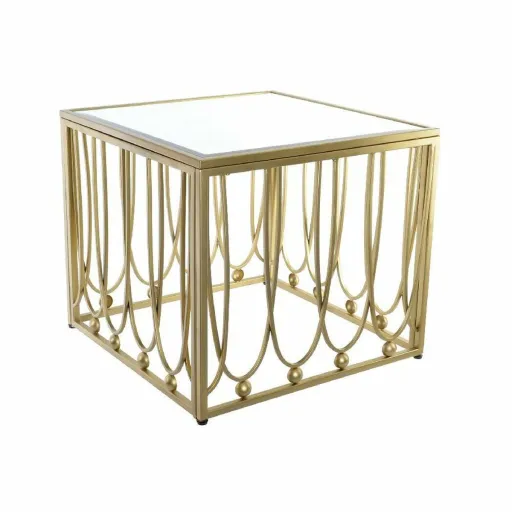 Mesa de Apoio DKD Home Decor Espelho Dourado Metal MDF (57 x 57 x 52 cm)