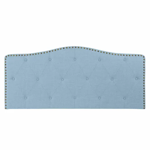 Cabeceira de Cama DKD Home Decor Azul Bege Celeste Madeira da Borracha 146 x 6 x 68 cm