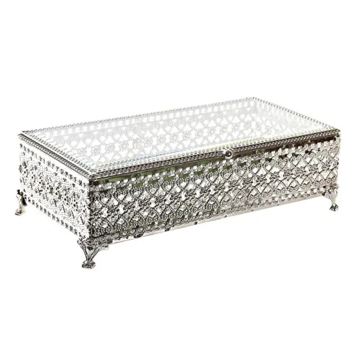 Guarda-Joias DKD Home Decor Cristal Prateado Metal (25,5 x 12,5 x 7,5 cm)