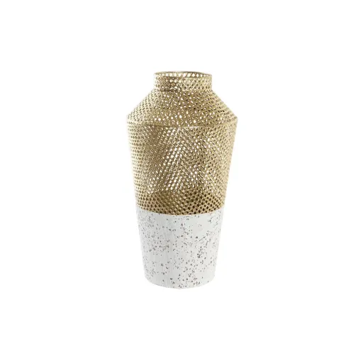 Vaso DKD Home Decor Cinzento Dourado Metal Moderno 25 x 25 x 48 cm