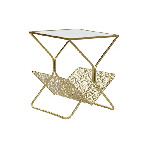 Porta-Revistas DKD Home Decor Dourado Metal Espelho 45 x 45 x 55 cm