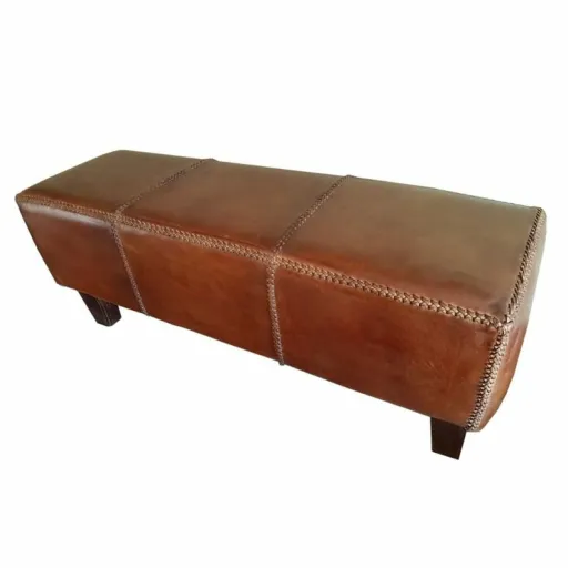 Banqueta DKD Home Decor   Castanho Alumínio Teca 120 x 46 x 41 cm 120 x 41 x 46 cm