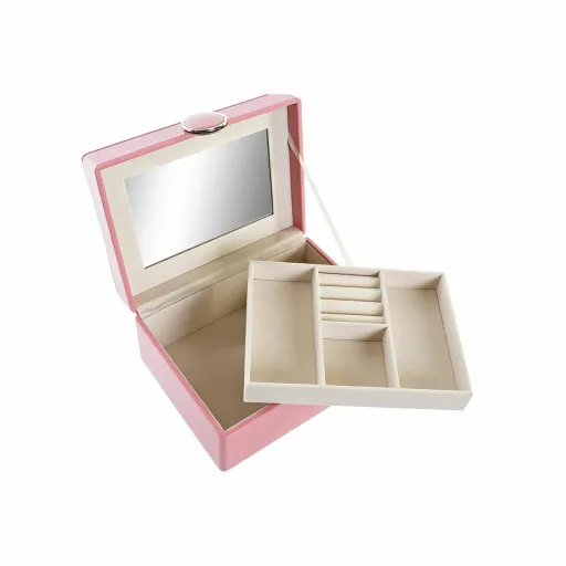 Guarda-Joias DKD Home Decor Cor de Rosa Madeira MDF 17 x 13 x 8,5 cm