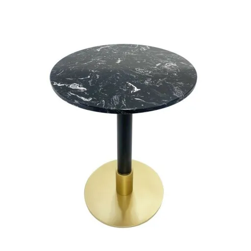 Mesa de Apoio DKD Home Decor 45 x 45 x 51 cm Preto Metal Mármore