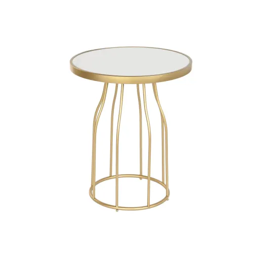 Mesa de Apoio DKD Home Decor Branco Dourado Metal Ardósia 49 x 49 x 60,5 cm