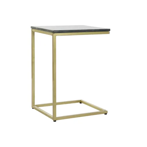 Mesa de Apoio DKD Home Decor 40 x 46 x 65 cm Preto Dourado Mármore Ferro