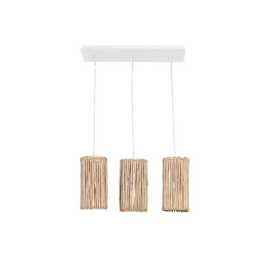 Candeeiro de Teto Home ESPRIT Branco Natural Madeira de Eucalipto 50 W 20 x 20 x 40 cm