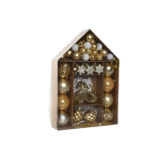 Bolas de Natal Home ESPRIT Dourado Polietileno 28 x 7 x 40 cm (70 Piezas)