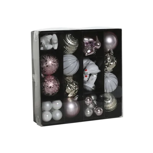 Bolas de Natal Home ESPRIT Cor de Rosa PVC 25 x 6 x 25 cm