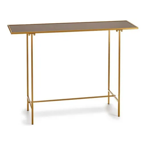 Mesa de Apoio Preto Dourado Cristal Metal (33 x 77 x 110 cm)