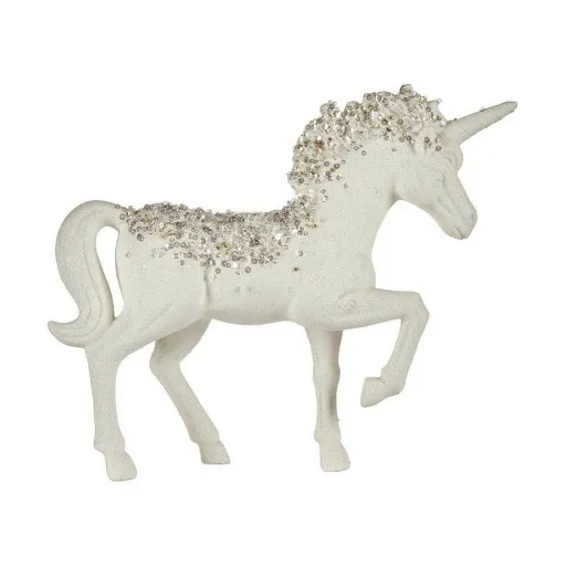 Figura Decorativa Unicórnio 9,5 x 31 x 40 cm Branco Plástico