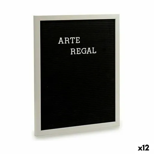 Pintura Preto Branco Painel 144 Letras (2,5 x 50,5 x 40,5 cm) (12 Unidades)