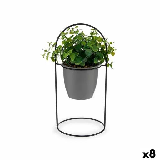 Planta Decorativa Folhas Redonda Metal Plástico 21 x 30 x 21 cm (8 Unidades)