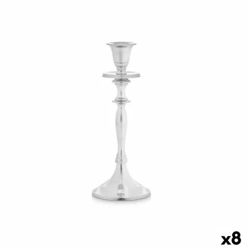 Candelabro Prateado Alumínio 4,5 x 23 x 8 cm (8 Unidades)