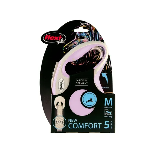 Trela para Cães Flexi New Comfort Cor de Rosa Tamanho XS (3 m)