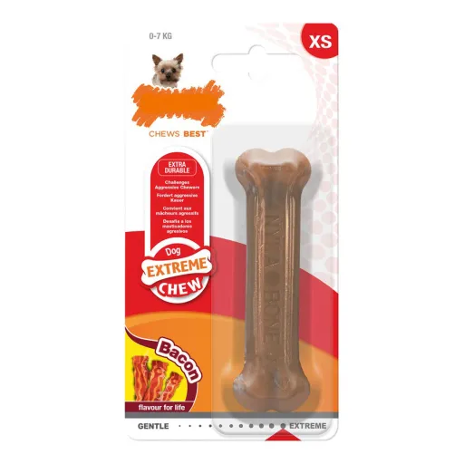 Mordedor para Cão Nylabone Dura Chew Bacon Nylon Tamanho XS