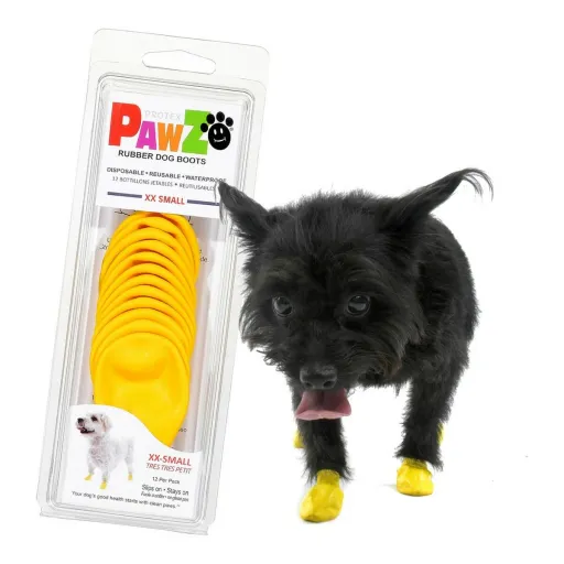 Botas Pawz Cão 12 Unidades Amarelo Tamanho XXS