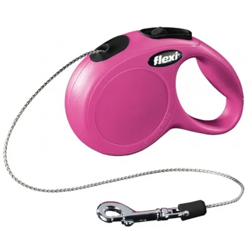 Trela para Cães Flexi NEW CLASSIC 3 m Cor de Rosa Tamanho XS