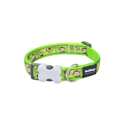 Coleira para Cães Red Dingo STYLE MONKEY LIME GREEN 15 mm x 24-36 cm