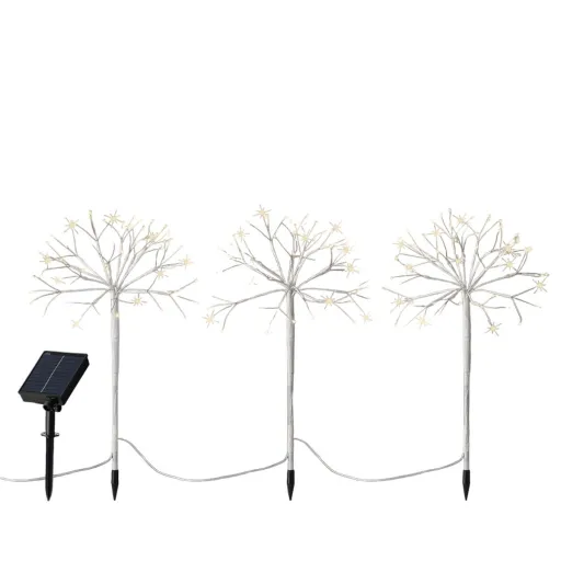 Conjunto de Estacas LED para Jardim Lumineo Branco Natal Mini (3 Peças)