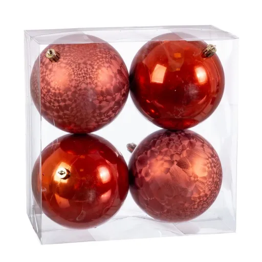 Bolas de Natal Cobre Plástico 10 x 10 x 10 cm (4 Unidades)