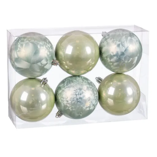 Bolas de Natal Verde Plástico Ø 8 cm 23,5 X 16 X 8 CM (6 Unidades)