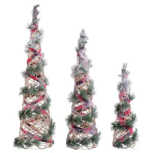 Árvore de Natal Multicolor Fibra Natural 20 x 20 x 80 cm (3 Unidades)