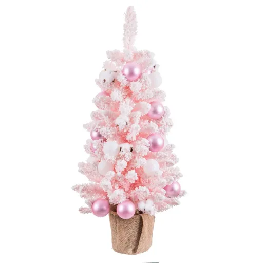 Árvore de Natal Cor de Rosa PVC Bloemen Bolas 30 x 30 x 90 cm